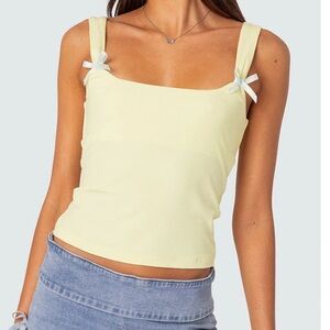 Edikted Lola Bow Ribbed Tank